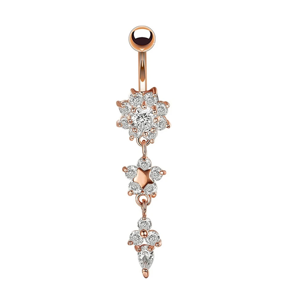 Icy Flower Belly Ring