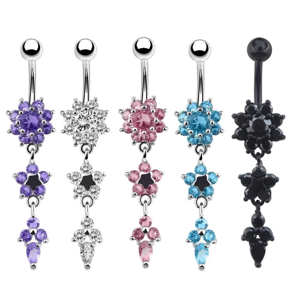 Icy Flower Belly Ring