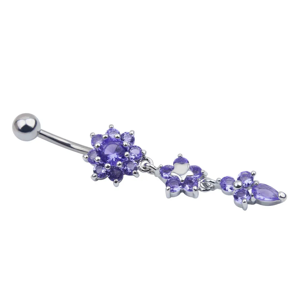 Icy Flower Belly Ring
