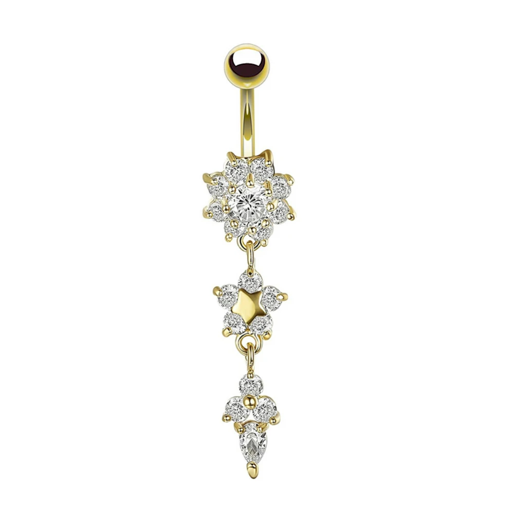Icy Flower Belly Ring