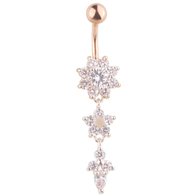 Icy Flower Belly Ring
