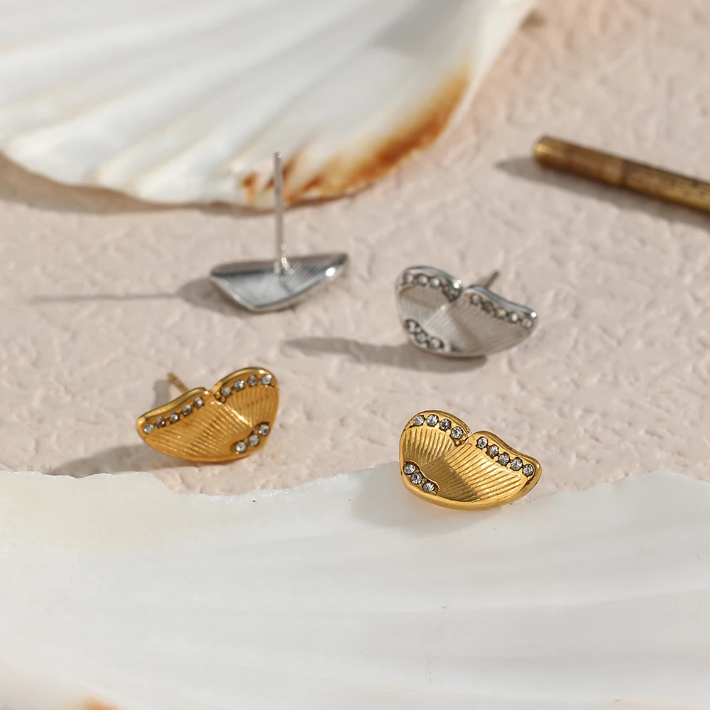 Crystal Butterfly Wing Stud Earrings