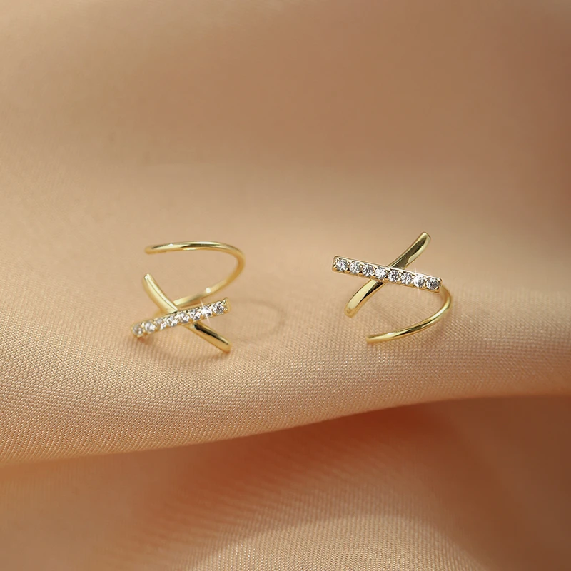 X Pave Ear Climber Earrings