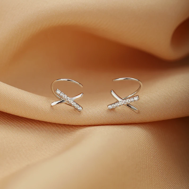 X Pave Ear Climber Earrings