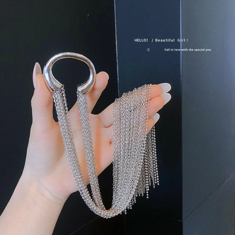 Punk Metal Chain Tassel HairPin