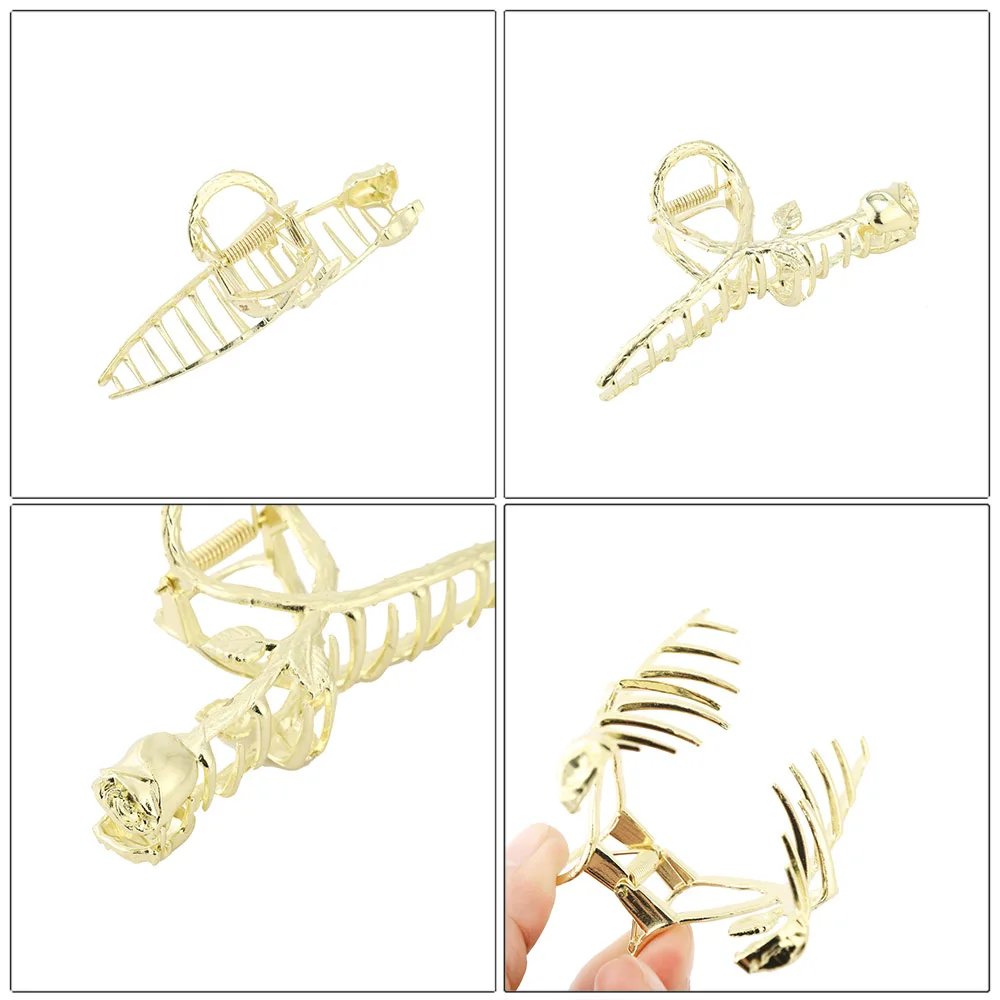 Golden Pearl Fox Hair Claw Clip