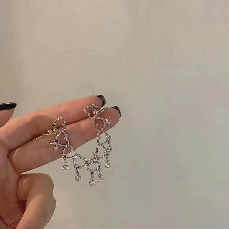 Cute Heart Crystal Ear Cuffs