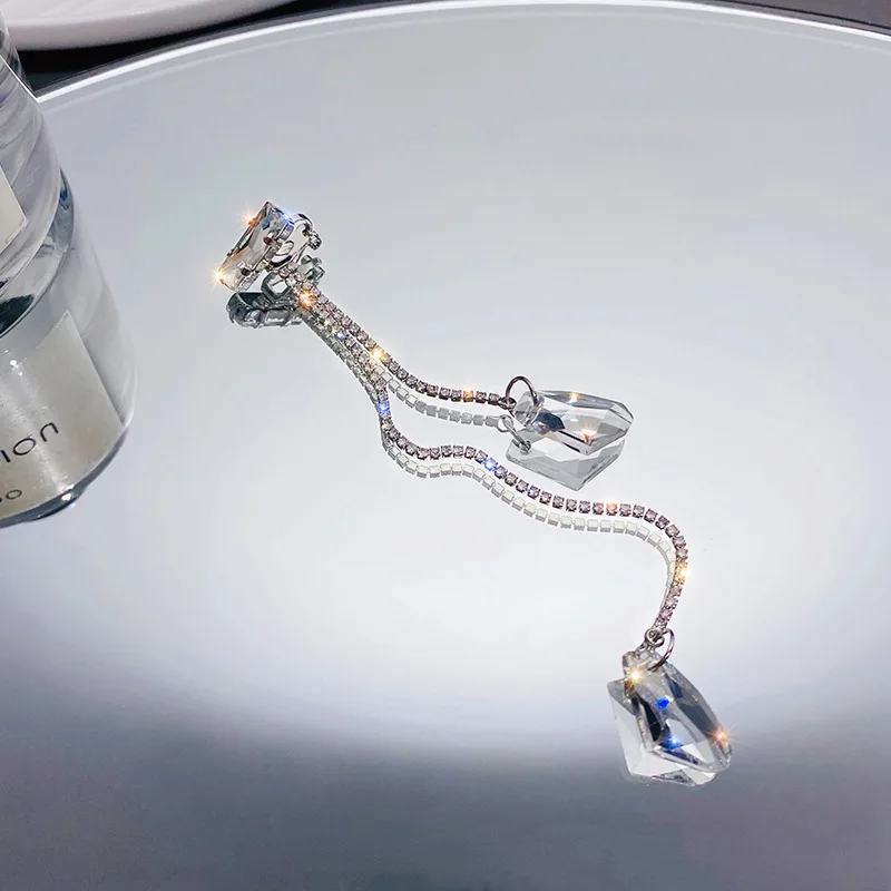 Long Crystal Tassel Ear Cuff