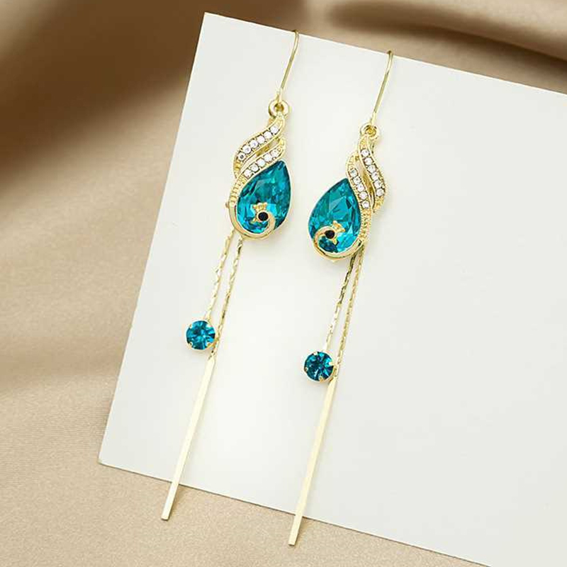Chic Peacock Dangle Drop Earrings
