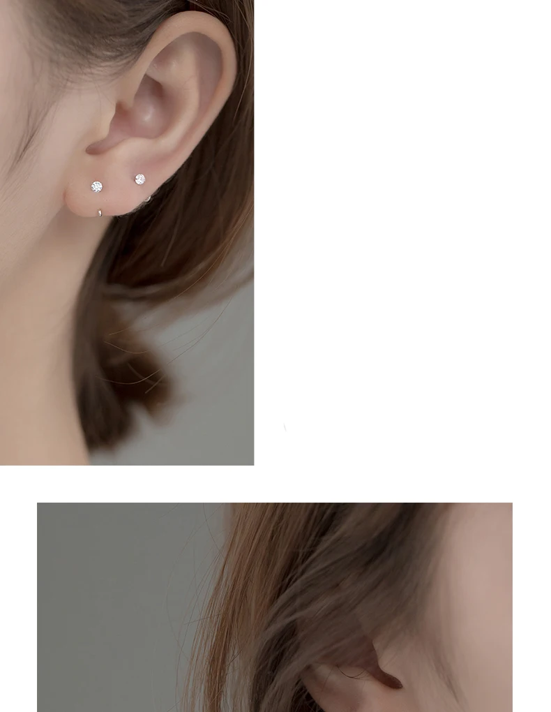 Bezel Huggie Hoop Earrings