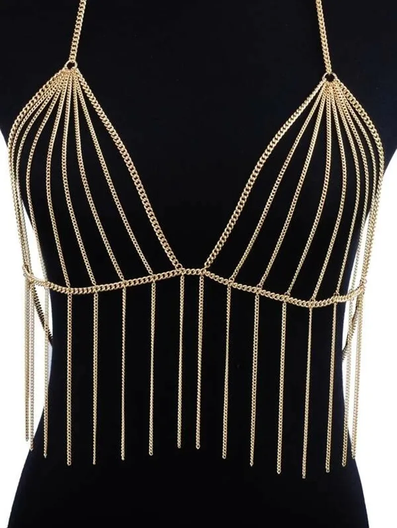 Chain Tassel Bralet Body Harness