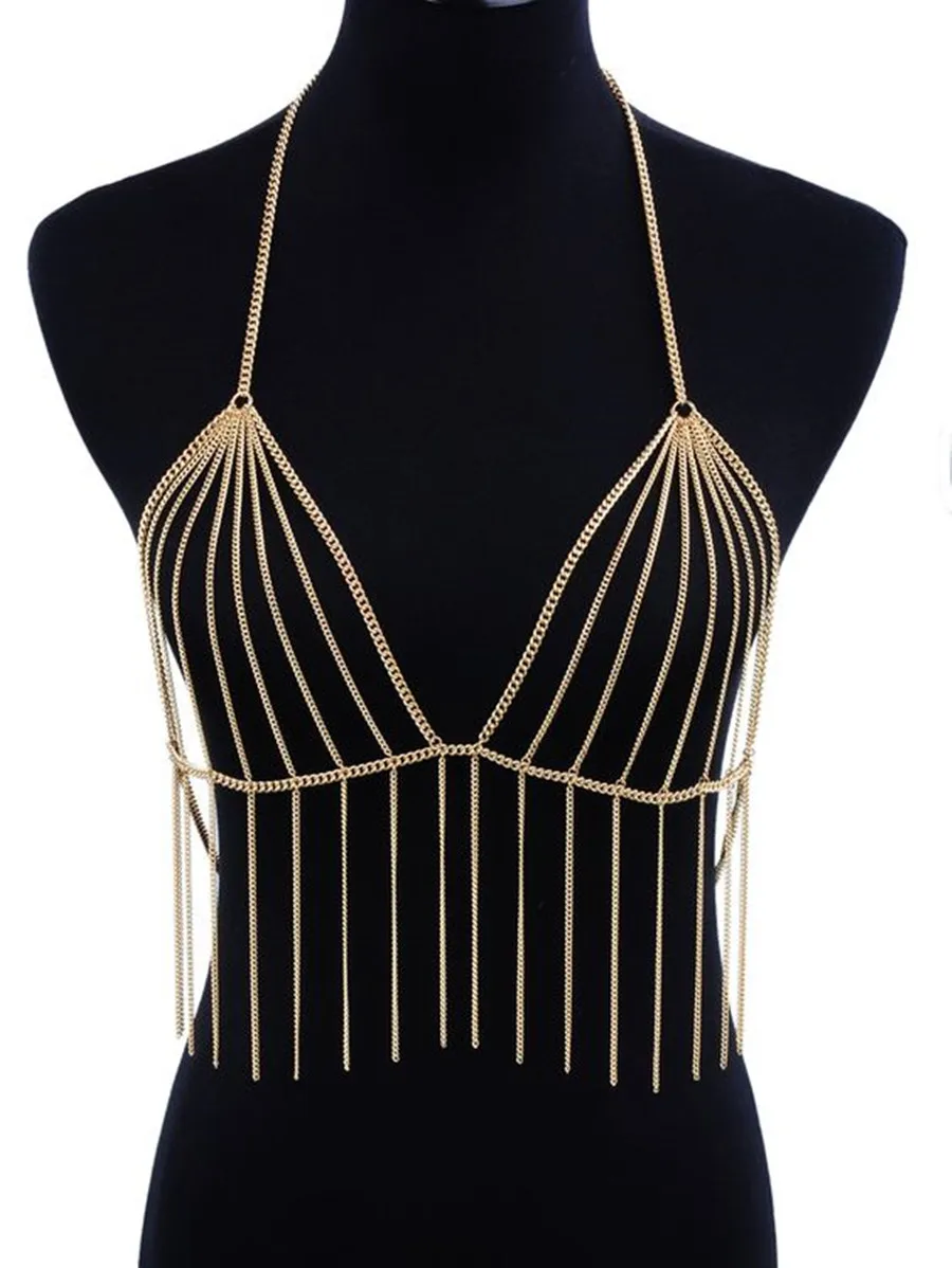 Chain Tassel Bralet Body Harness