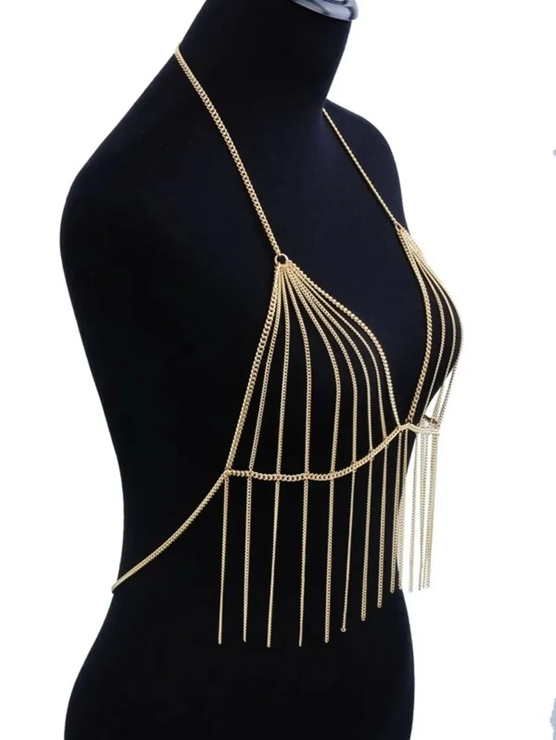 Chain Tassel Bralet Body Harness