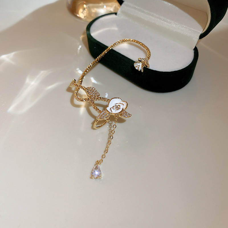 Gold Camellia Flower Ear Cuff