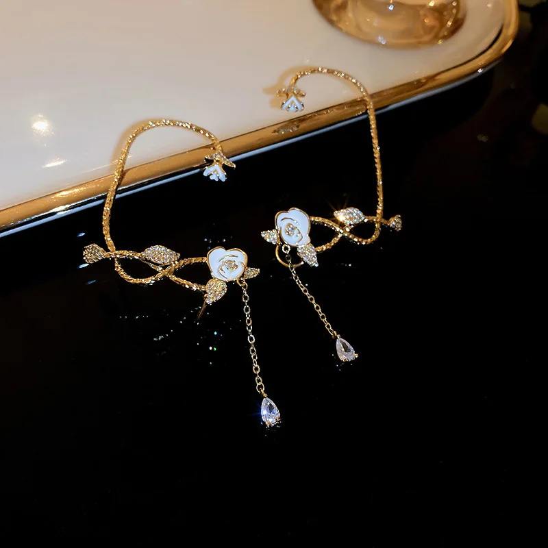 Gold Camellia Flower Ear Cuff