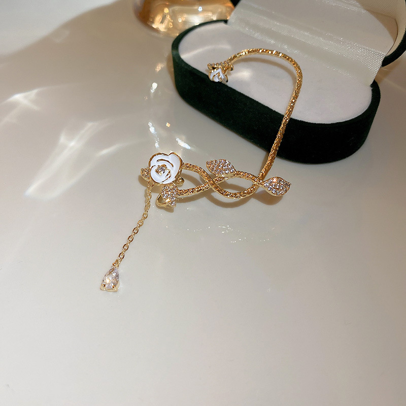 Gold Camellia Flower Ear Cuff