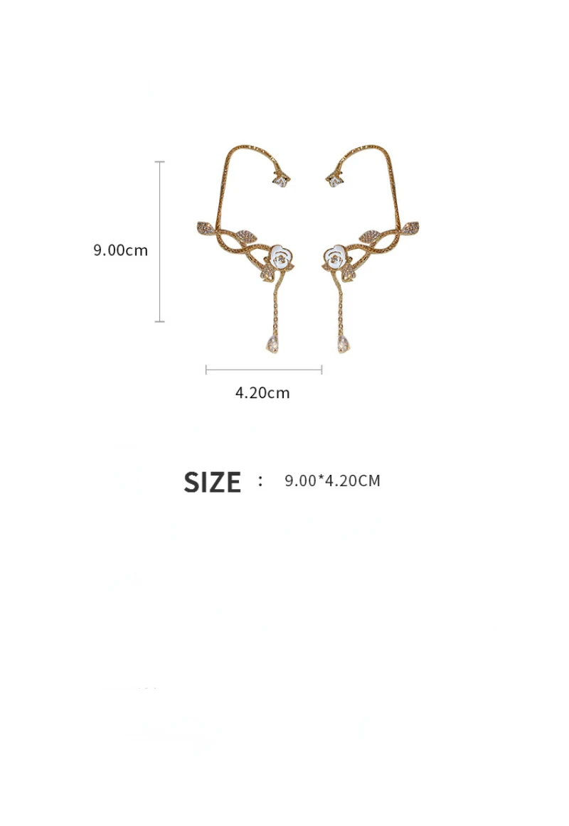 Gold Camellia Flower Ear Cuff