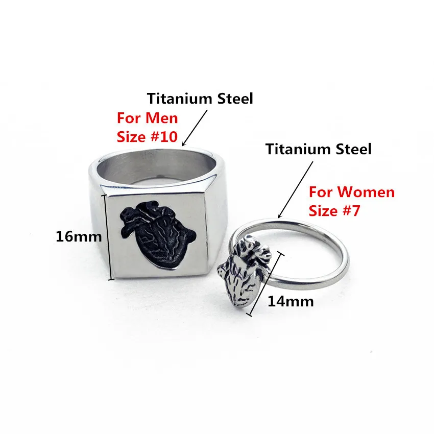 Matching Couple Heart Rings