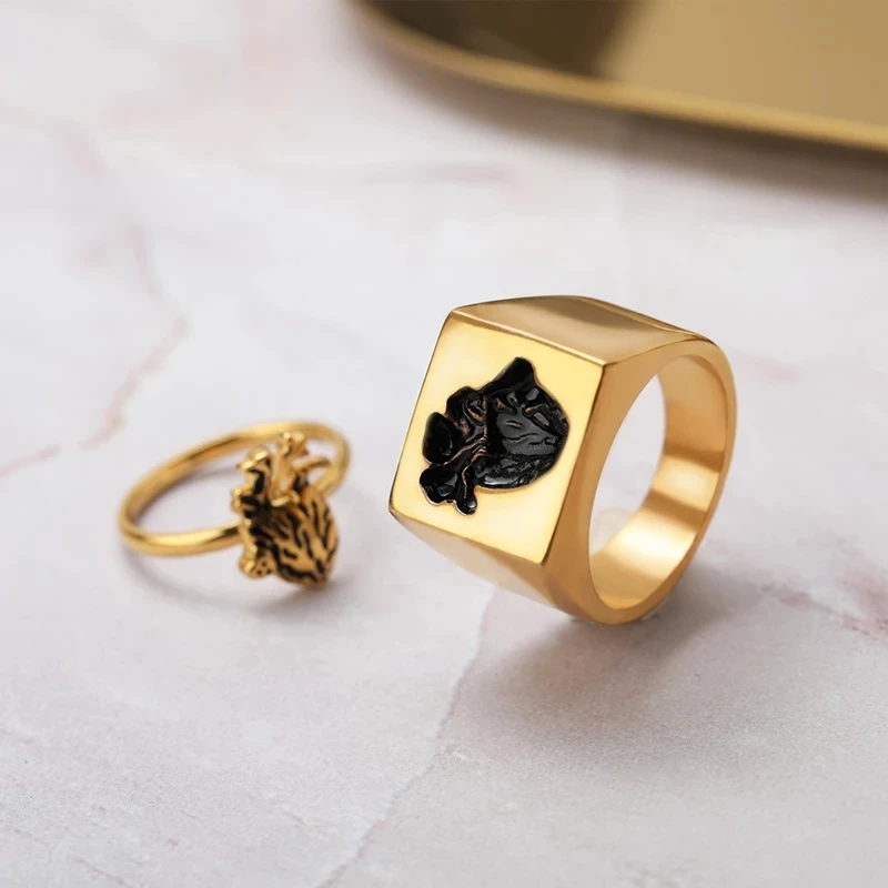 Matching Couple Heart Rings