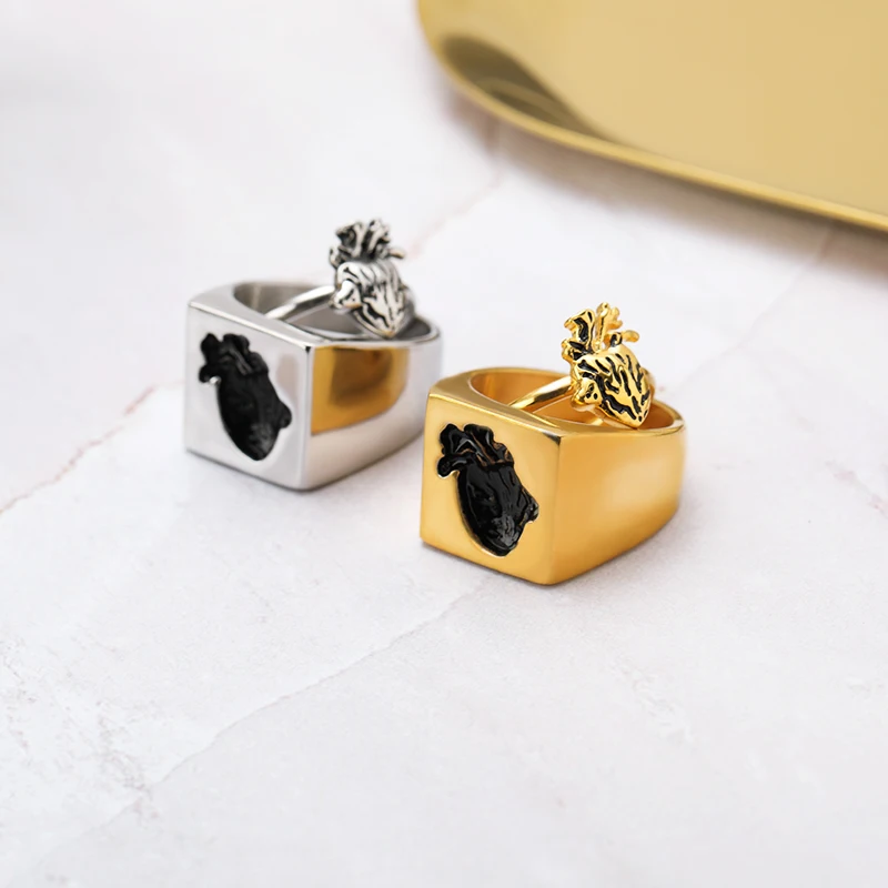 Matching Couple Heart Rings