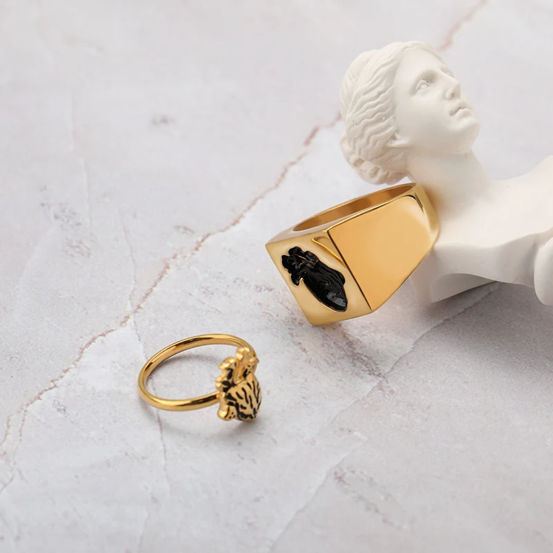 Matching Couple Heart Rings