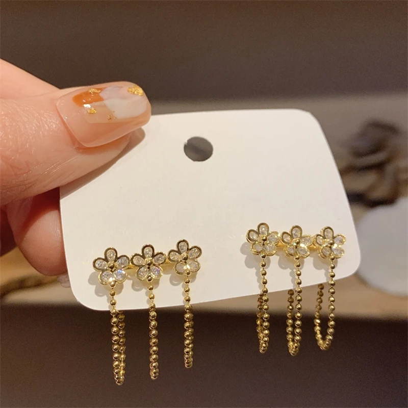 Flower Chain Fringe Earrings