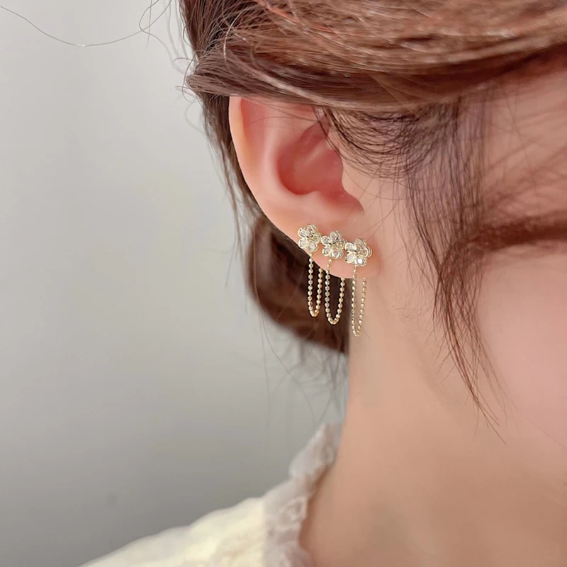 Flower Chain Fringe Earrings