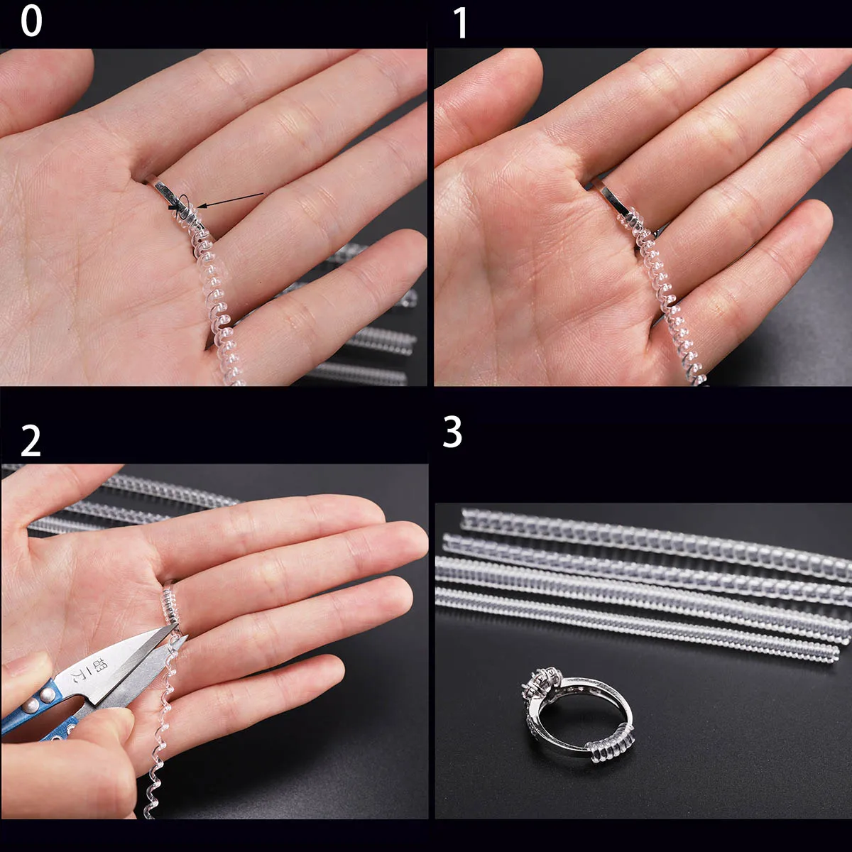 4/8/12pcs/Lot Invisible Ring Sizer Adjuster