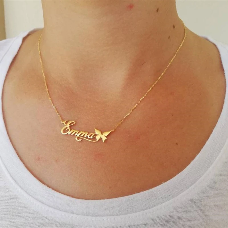 Personalized Butterfly Name Necklaces