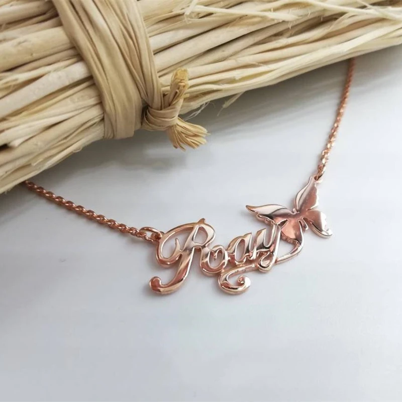 Personalized Butterfly Name Necklaces