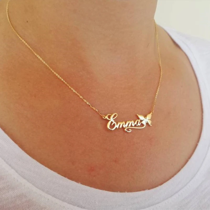 Personalized Butterfly Name Necklaces