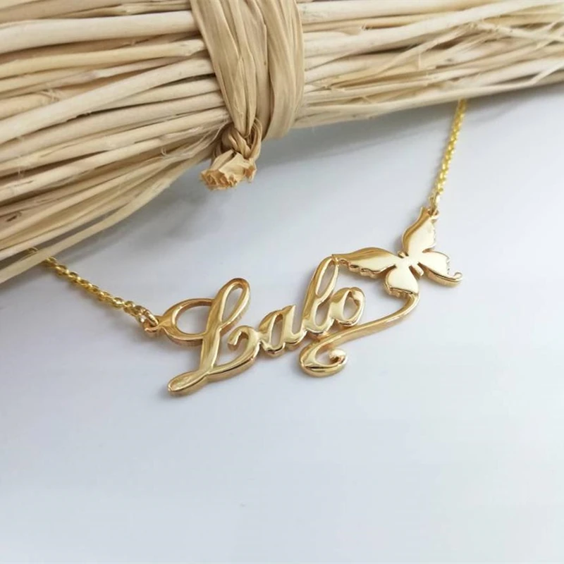 Personalized Butterfly Name Necklaces