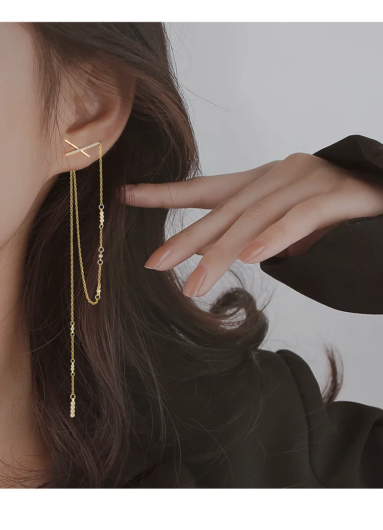 Cross Tassel Earrings