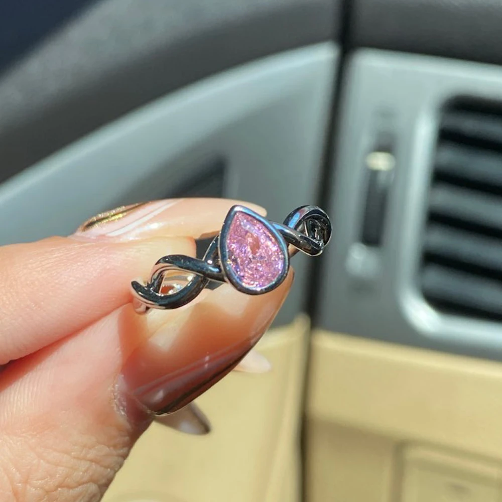 Swan Lake Princess Odette Pink Stone Tiara Ring