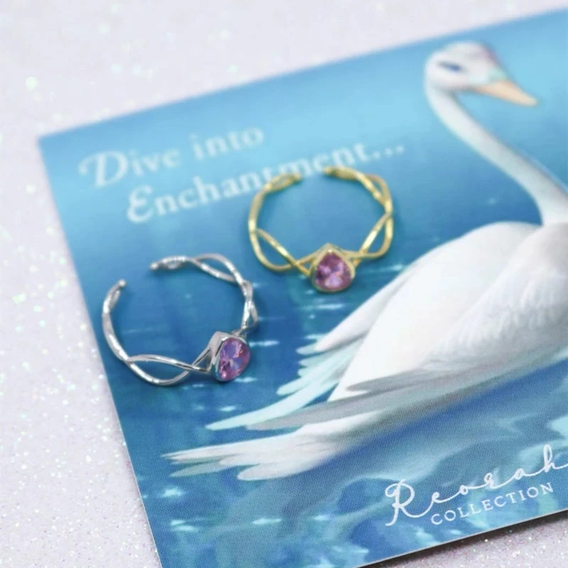 Swan Lake Princess Odette Pink Stone Tiara Ring