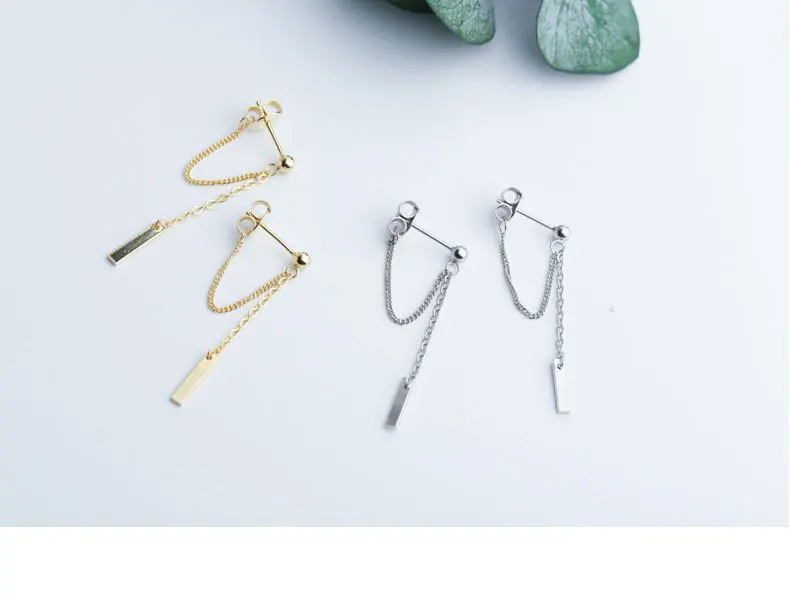 Sterling Silver Double Chain Drape Earrings