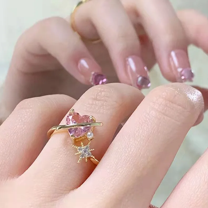 Sterling Silver Pink Heart Ring