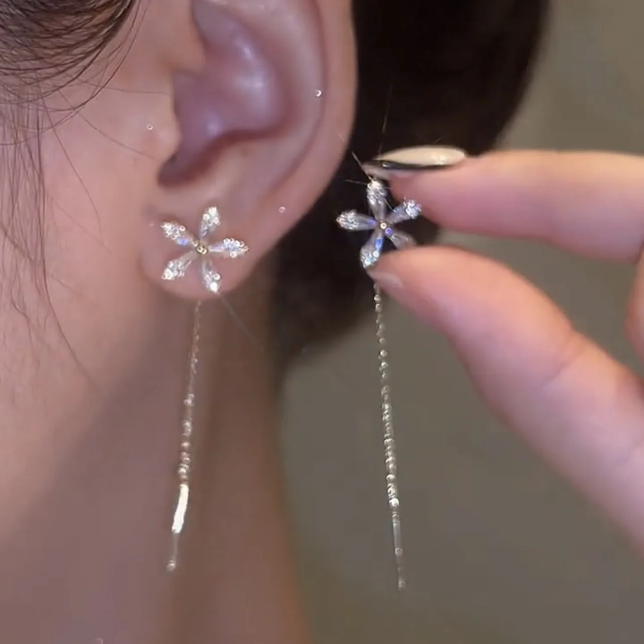 Dainty Flower Ear Threader