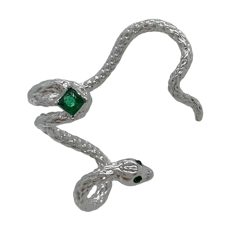 Green Stone Snake Earrings Green Stone Snake Earrings
