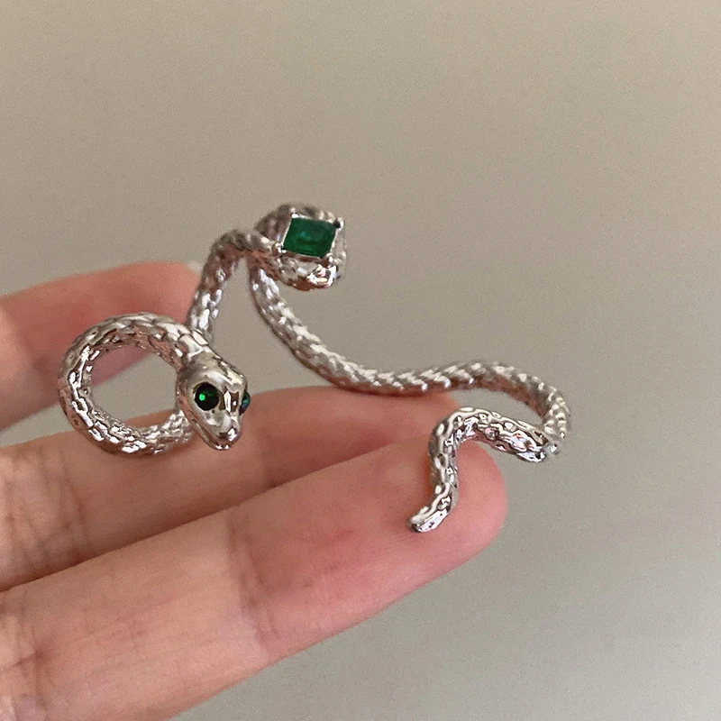 Green Stone Snake Earrings Green Stone Snake Earrings