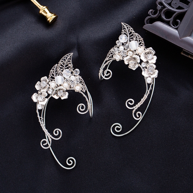 Elf Ear Cuff with Flower Figured