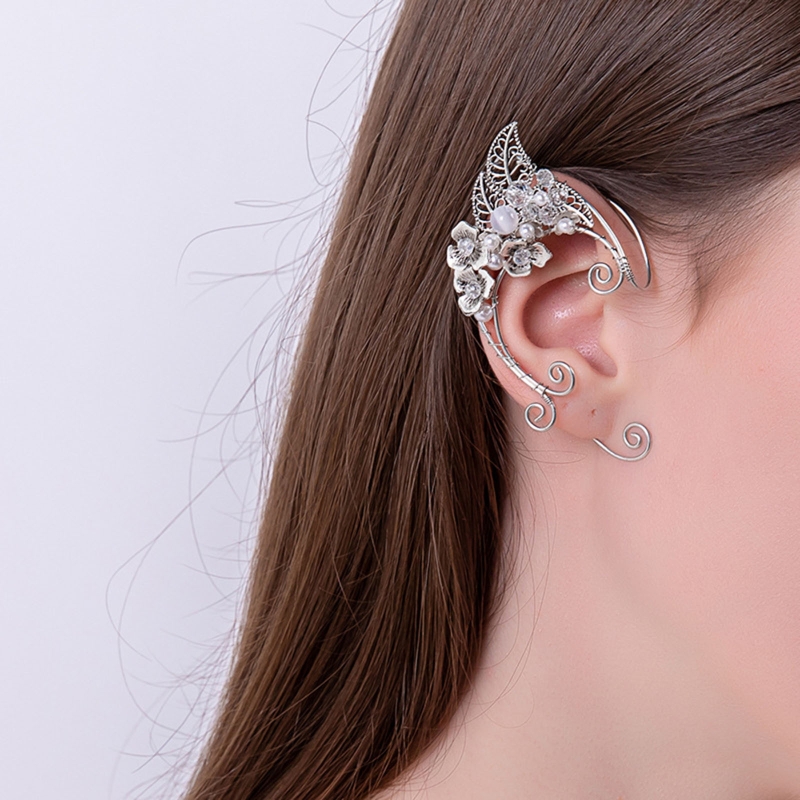 Elf Ear Cuff with Flower Figured