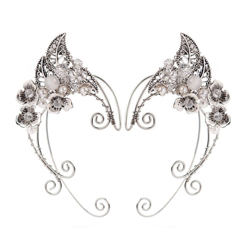 Elf Ear Cuff with Flower Figured
