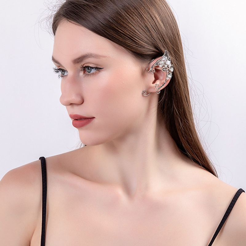 Elf Ear Cuff with Flower Figured