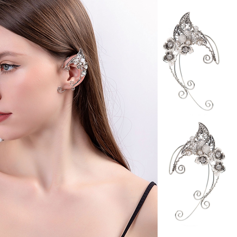 Elf Ear Cuff with Flower Figured