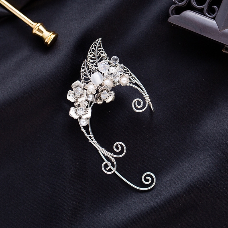 Elf Ear Cuff with Flower Figured