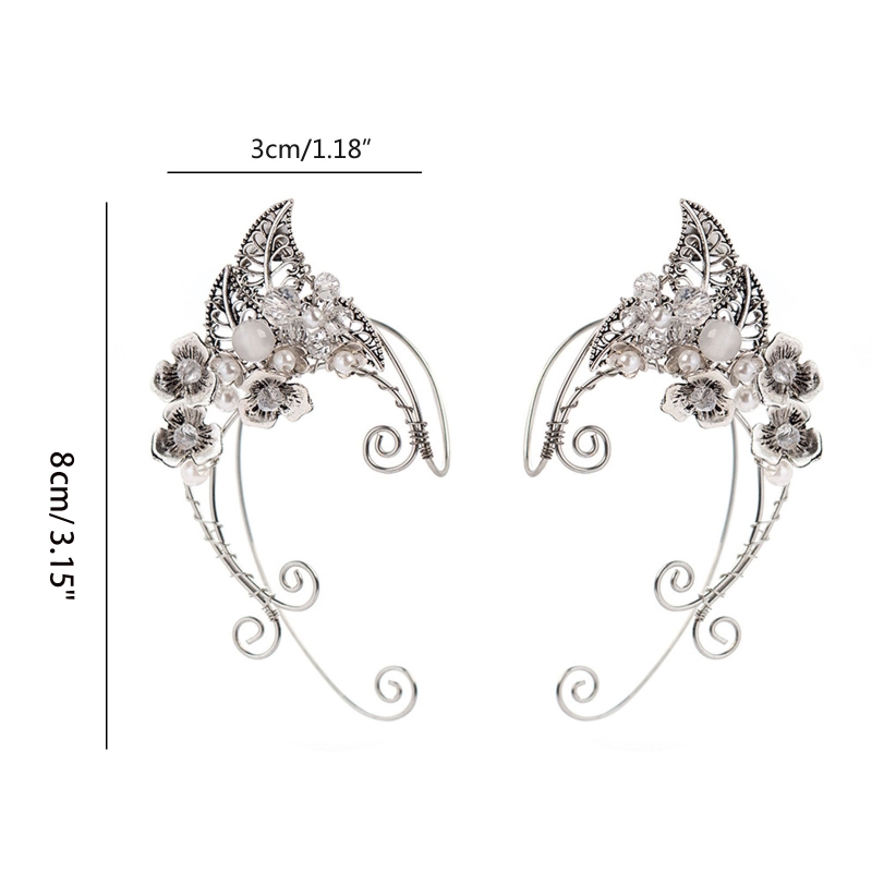 Elf Ear Cuff with Flower Figured