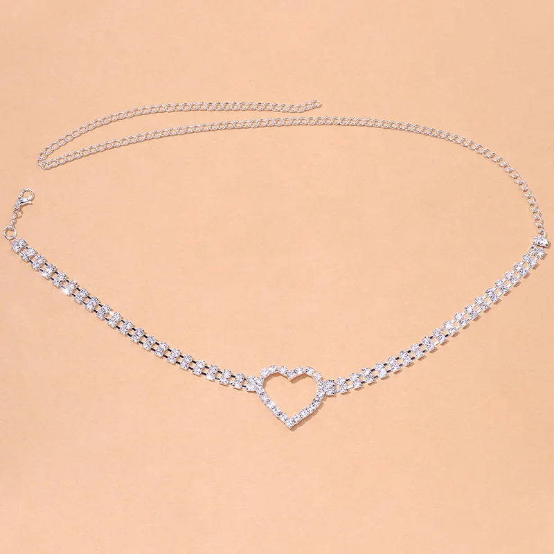 Sexy Hollow Heart Rhinestone Leg Garter Chain