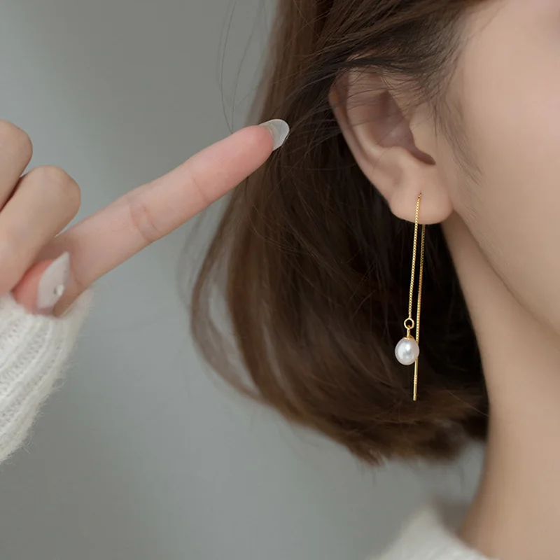 Pearl Dangle Threader Earring
