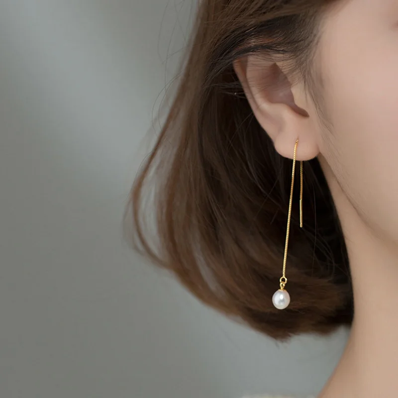 Pearl Dangle Threader Earring
